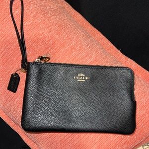 COACH wristlet clutch double zippers card slots lots of room!